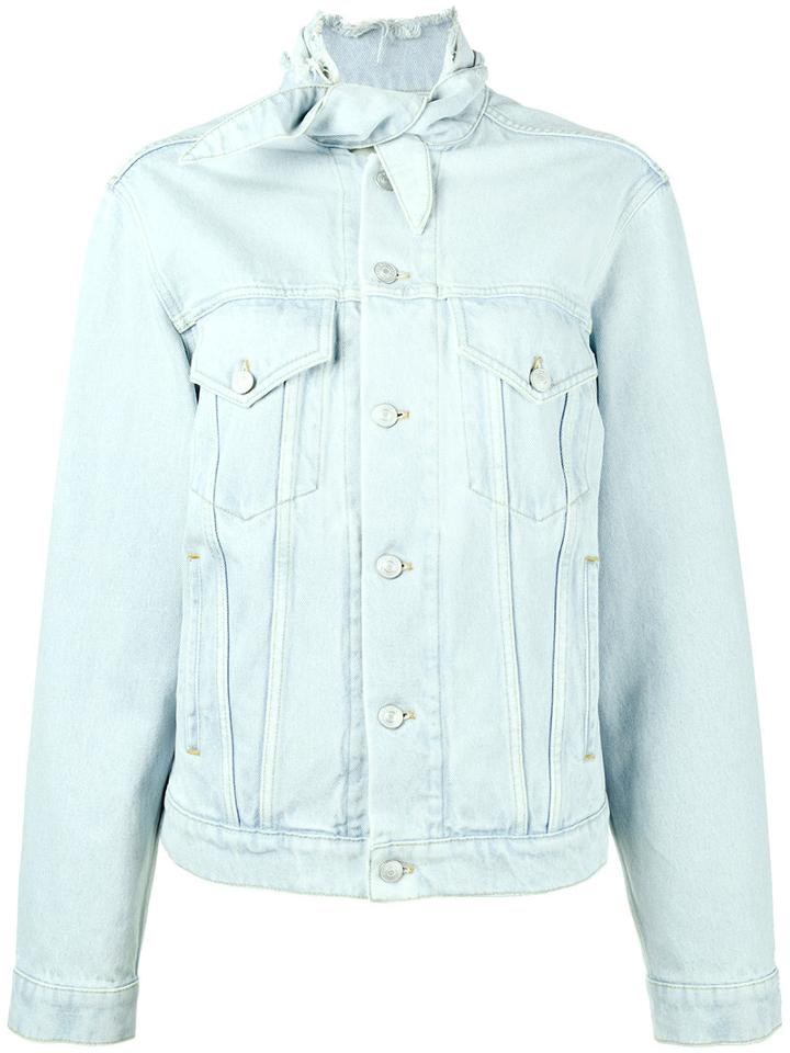 Balenciaga - Scarf Denim Jacket - Women - Cotton - 38, Blue, Cotton