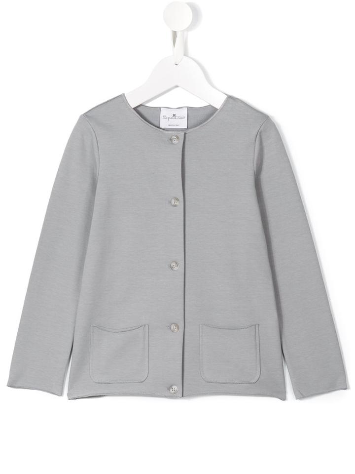 Le Petit Coco Round Neck Cardigan, Girl's, Size: 12 Yrs, Grey