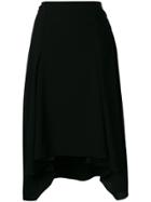 Sonia Rykiel Asymmetric Hem Midi Skirt - Black