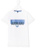 Armani Junior - Logo Print T-shirt - Kids - Cotton/spandex/elastane - 12 Yrs, White