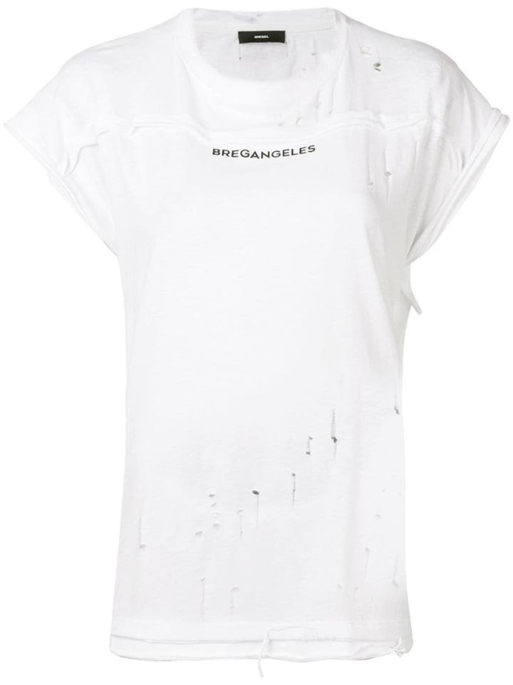 Diesel Oversized Open Back T-shirt - White