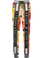 Dolce & Gabbana Floral Print Leggings - Orange