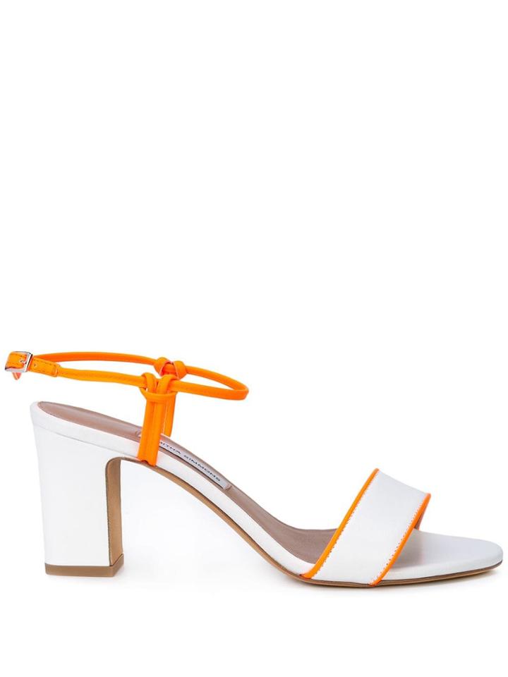Tabitha Simmons Bungee Block Sandals - White