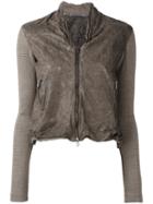 Transit Contrast Sleeve Jacket, Women's, Size: 3, Green, Leather/linen/flax/viscose/spandex/elastane