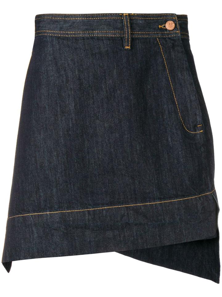 Vivienne Westwood Anglomania Asymmetric Denim Skirt - Blue