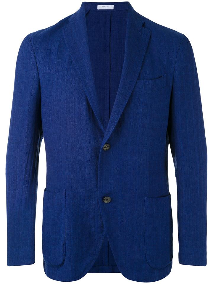 Boglioli - Casual Blzer - Men - Silk/linen/flax/cupro/wool - 46, Blue, Silk/linen/flax/cupro/wool