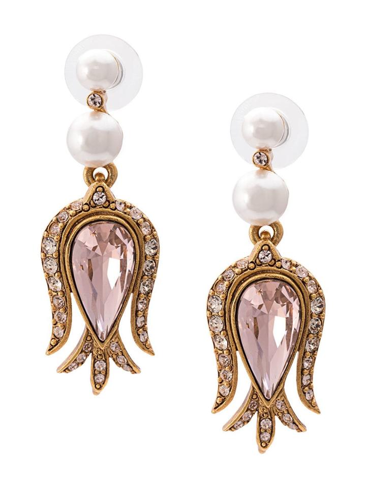 Oscar De La Renta Embellished Stud Earrings - Gold