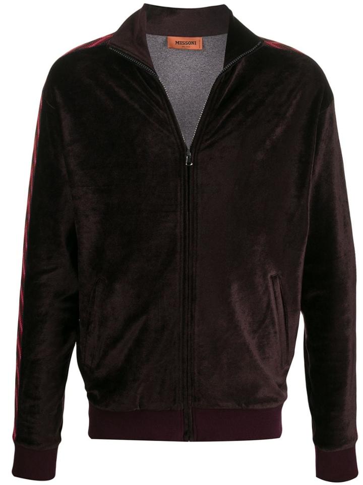 Missoni Chevron Stripe Velour Jacket - Purple