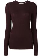 Vince Fine Rib Knit Long Sleeve Sweater, Women's, Size: Small, Red, Cashmere