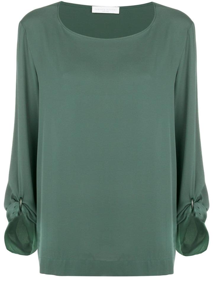 Fabiana Filippi Ruched Sleeve Blouse - Green