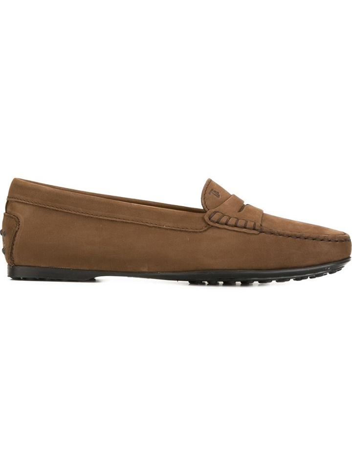 Tod S Gommino Loafers, Women's, Size: 39, Brown, Suede/leather/rubber