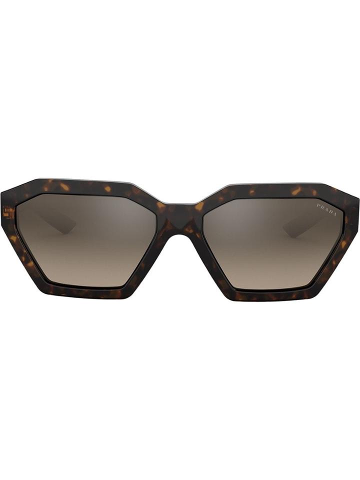 Prada Eyewear Disguise Geometric Sunglasses - Brown