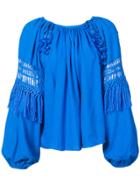 Ulla Johnson Cut Out And Tassel Detail Blouse - Blue