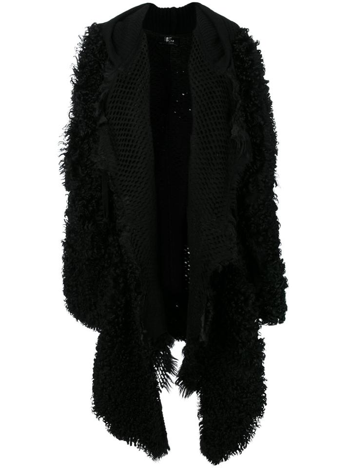 Lost & Found Ria Dunn Oversized Shearling Coat - Black