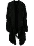 Lost & Found Ria Dunn Oversized Shearling Coat - Black