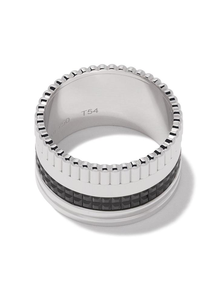 Boucheron Large 18kt White Gold Quatre Black Edition Ring - Wg