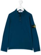 Stone Island Junior - Logo Patch Polo Shirt - Kids - Cotton/spandex/elastane - 6 Yrs, Blue