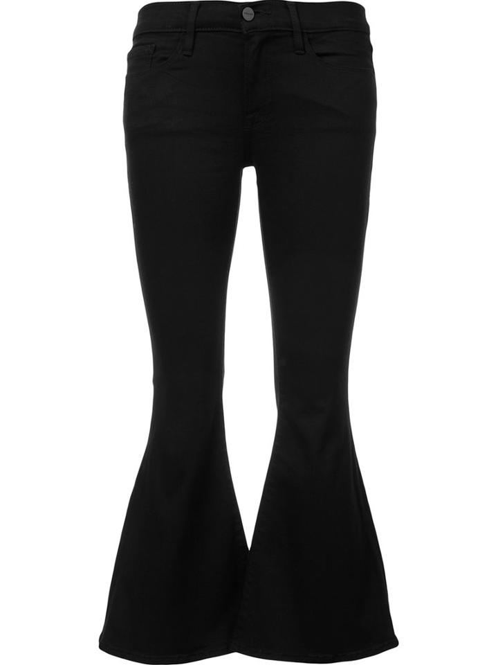 Frame Denim 'le Crop Bell' Jeans, Women's, Size: 29, Black, Modal/cotton/polyester/spandex/elastane