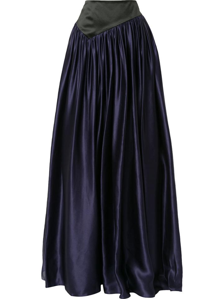 Lanvin Long Satin Skirt - Blue