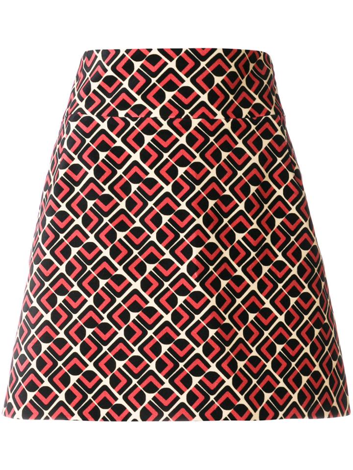 La Doublej Printed Mini Skirt - Black