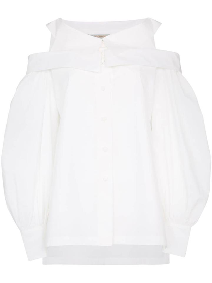 Silvia Tcherassi Aida Deconstructed Cotton Top - White