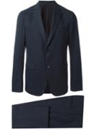 Z Zegna Single Breasted Straight Leg Two Piece Suit, Men's, Size: 54, Blue, Cotton/acetate/viscose