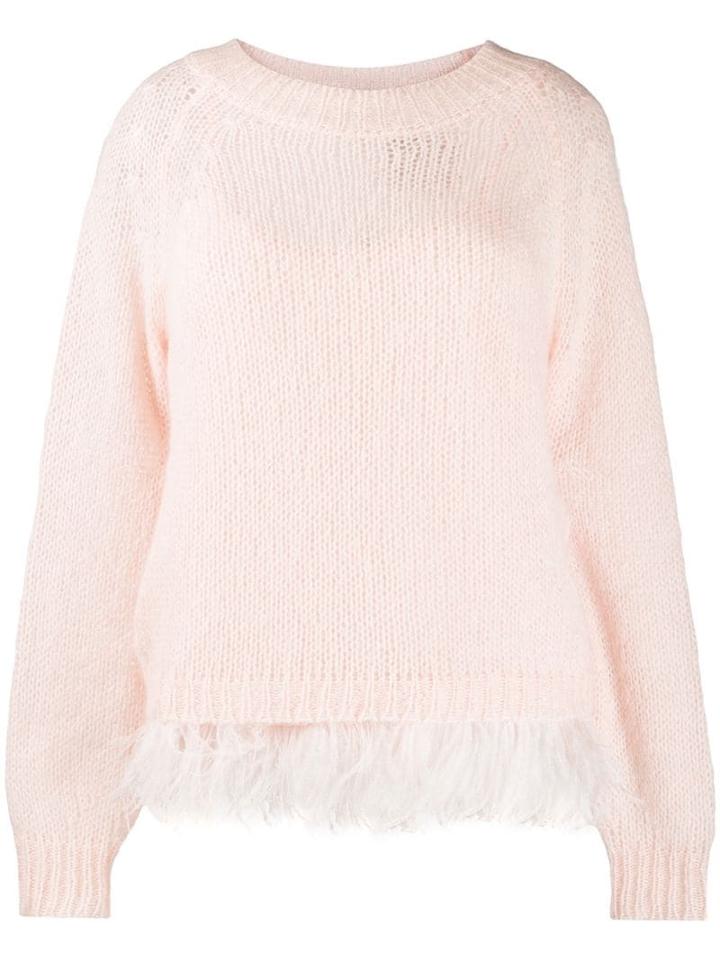Twin-set Feather Trim Jumper - Pink