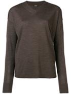 Aspesi Fine Knit V-neck Sweater - Brown