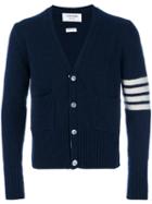 Thom Browne - Contrast Stripe Cardigan - Men - Mohair/wool - 2, Blue, Mohair/wool