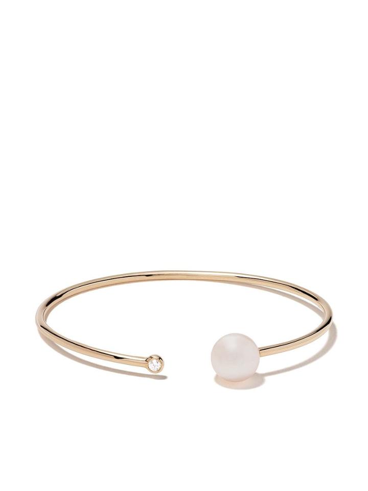 Yoko London 18kt Yellow Gold Novus Freshwater Pearl And Diamond Cuff -