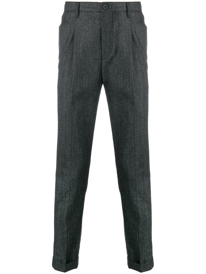 Ps By Paul Smith Pleated Tapered Trousers - Grey