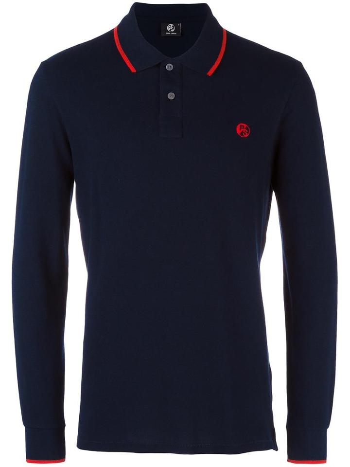 Ps By Paul Smith Longsleeved Polo Shirt, Men's, Size: Medium, Blue, Cotton