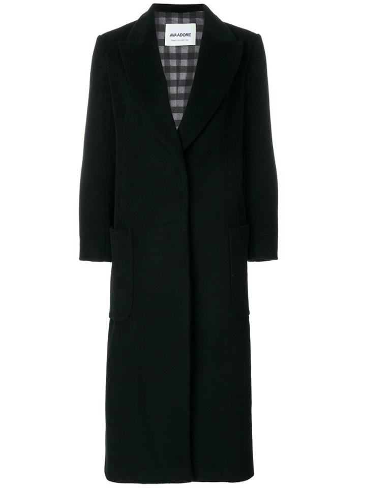 Ava Adore Long Single Breasted Coat - Black