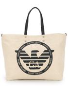 Emporio Armani Logo Canvas Tote - Neutrals