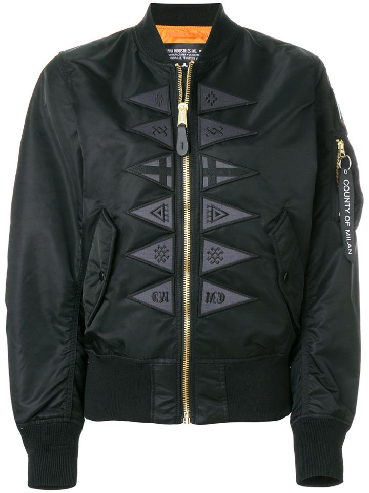 Marcelo Burlon County Of Milan Flags Alpha Ma-1 Jacket - Black