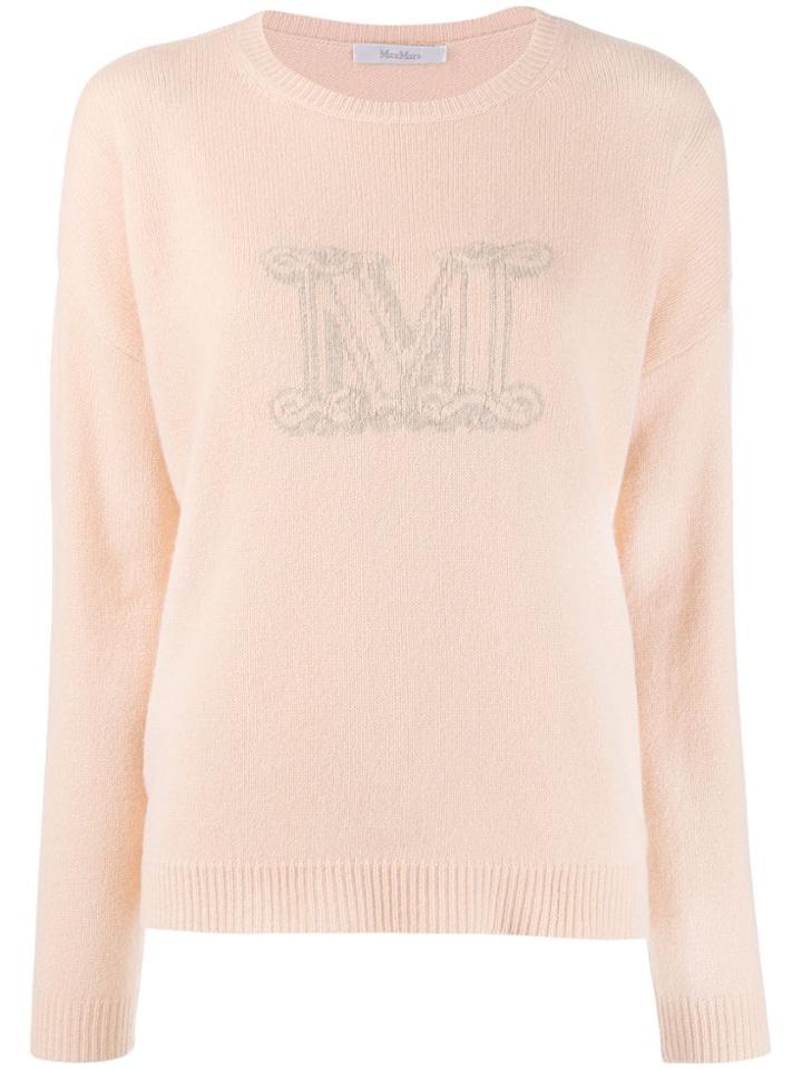 Max Mara Logo Print Jumper - Neutrals