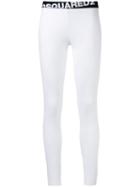 Dsquared2 - Logo Print Leggings - Women - Cotton/spandex/elastane - S, White, Cotton/spandex/elastane