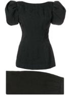 William Vintage 1988 Matelassé Skirt & Top - Black