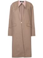Undercover Mid-length Collarless Coat - Brown