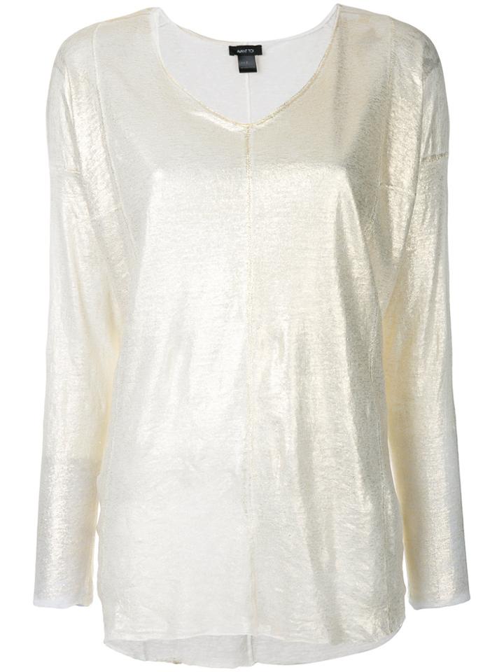 Avant Toi Raw Hem Metallic Tee