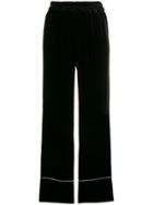 Twin-set Flared Velvet Trousers - Black