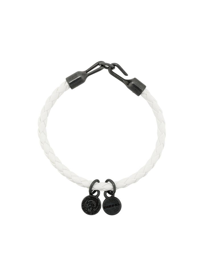Diesel Braided Logo-charm Bracelet - White