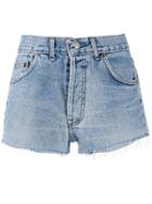 Re/done Faded Denim Shorts - Blue