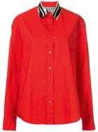 We11done Contrast Collar Shirt - Red