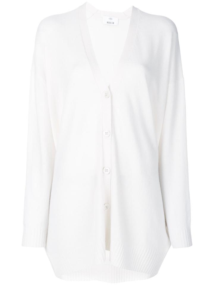 Allude Classic Designer Cardigan - White
