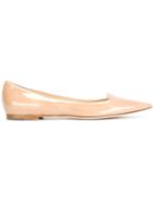 Jimmy Choo Attila Ballerinas, Women's, Size: 37.5, Nude/neutrals, Patent Leather/leather