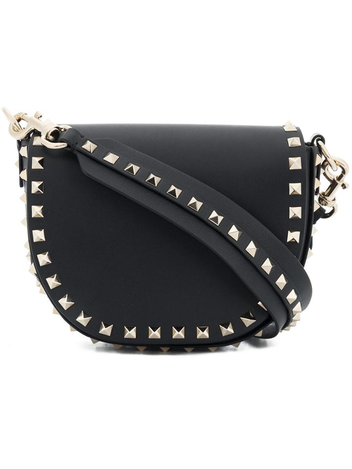 Valentino Mini Valentino Garavani Rockstud Saddle Bag - Black