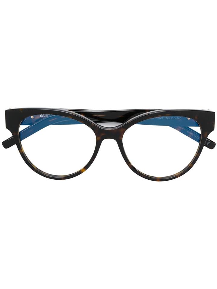 Saint Laurent Eyewear Cat Eye Frame Glasses - Brown