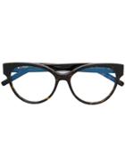 Saint Laurent Eyewear Cat Eye Frame Glasses - Brown
