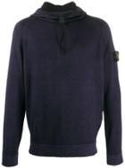 Stone Island Knitted Compass Badge Hoodie - Blue
